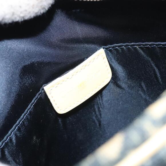 DIOR Trotter Canvas Shoulder Bag Navy Gold - Picture 15 of 16